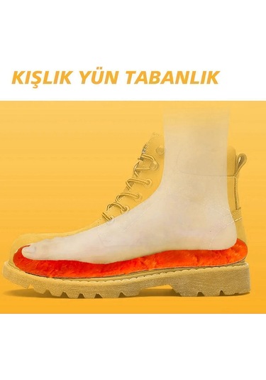 Lx09 - Vegan Doğal Mantar Turuncu Peluş Doğal Isı, Soğuk Havalara Özel, Sıcak Tutan Iç Tabanlık