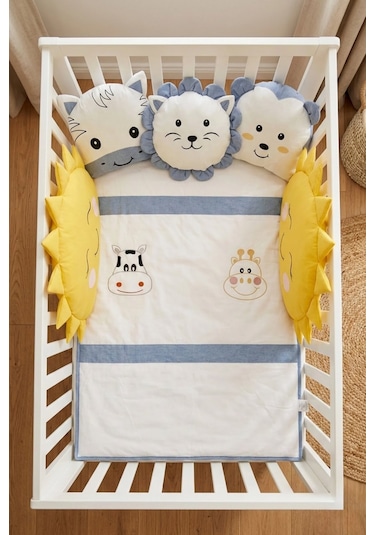 Park Yatak Bebek Uyku Seti Animals 70x110 Mavi