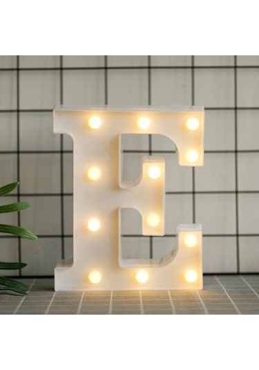 Yaozixa Led Harf Işığı E - Pvc Malzeme, Sıcak Beyaz Işık, Ev Dekorasyonu, Özel Günler, Duvar Veya Masaüstü, Pil Dahil Değil Diğer