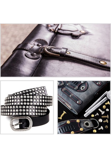 Yaozixa Deri Aksesuar Takımı: 300 Adet Pirinç Çift Kapaklı Perçin Ve Zımba Seti Diğer