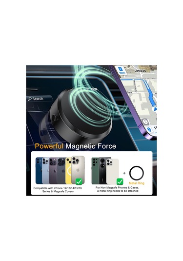 Yifomall Araç İçin Çift Yönlü Vakum Emici Telefon Tutucu, 360 Derece Dönebilen, Akıllı Gps Konumlandırıcı, Siyah X8q, Dayanıklı Çinko Alaşımlı+abs Malzeme