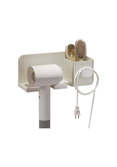 Minimalizm Duvara Monte Saç Kurutma Makinesi Tutucu Beyaz