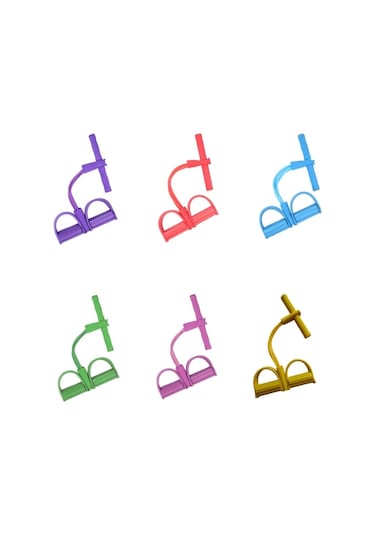 Fochsia Pembe 4'lü Doğal Lateks Direnç Lastiği Yoga Fitness Çekme Aleti Pembe