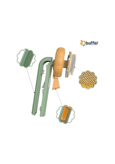Buffer Plastik Yeşil Evcil Hayvan Bakım Pet Fırçası Çok Amaçlı Pet Fırçası Yeşil Çok Renkli