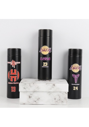 Besthome1 James Nba Stüdyo Logolu 500ml Paslanmaz Çelik Vakum Bardak - Uzun Süreli Isı, Bpa Free, Terlenmeyen Kapak