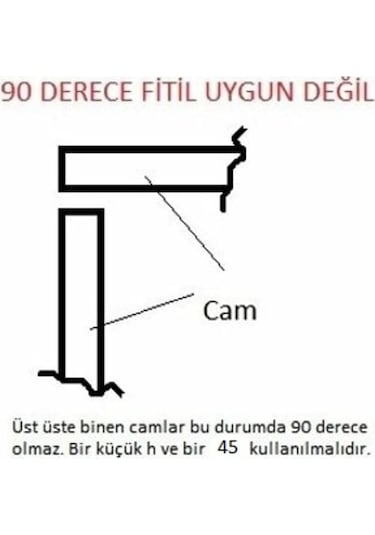 8 Mm Alüminyum Cam Balkon Fitili H,H,90°,45°,,U