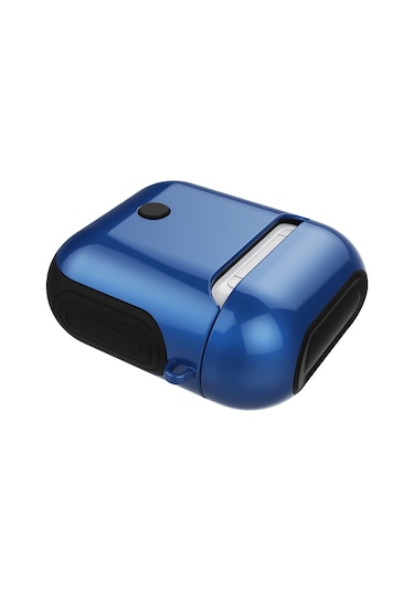 Vernikli Pc Bluetooth Kulaklık Kılıfı  Airpods Uyumlu 1/2 İçin Anti-kayıp Saklama Çantası Mavi