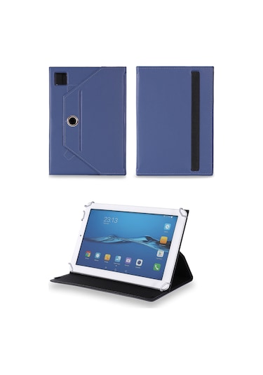 Insignia - Flex - 10.1" - 32gb - White/silver Standlı Üniversal Kapaklı Lacivert Tablet Kılıfı