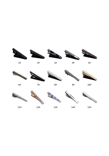 Mufunye Şık Ve Rahat Kravat İğnesi, Hipoalerjenik Çelik, 15 Farklı Desen Seçeneği Diğer Çok Renkli