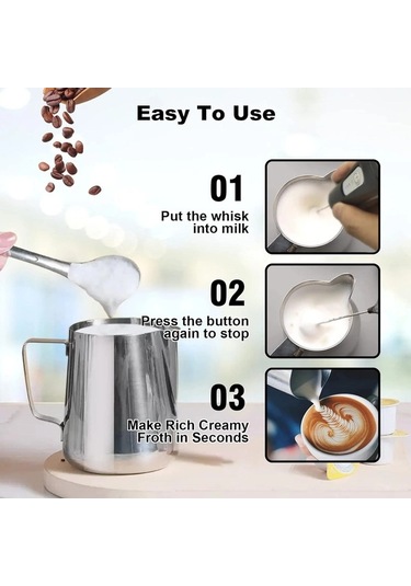 Ulzyvf Yumurta Usb Süt Siyah Siyah Şarj Saplı Mını Makinesi Köpürtücü Köpük Karıştırıcı Kahve Hız Elektrikli Edilebilir Çırpma Çırpıcı Blender 3 Rm Siyah