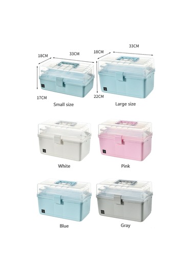 Springsun Pratik 3 Katmanlı Büyük Kapasiteli Taşınabilir İlaç Dolabı - Su Geçirmez Gri