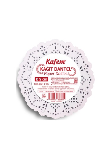 Kafem Dantel Kağıt 9 cm 500 Lü x 5 Paket