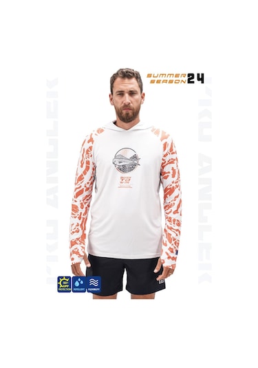 Fujin Pro Angler S24 Hooded Lambuka Somon Beyaz