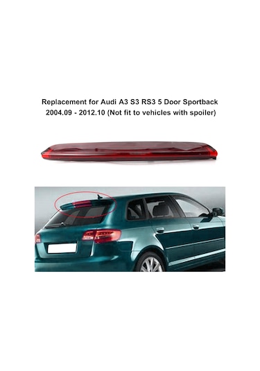 Araba Fren Lambası, Arka Led Üçüncü Fren Lambası Yüksek Montajlı Durdurma Fren Lambası Audi A3 S3 Rs3 5 Kapılı Sportback 04 - 12, 8p4945097c İçin Yedek