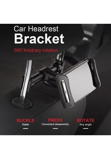 Sandwich Araba Arka Kafa Desteği Telefon/düz Tablet Tutucu - 360 Derece Döner - Yolculuk Eğlencesi İçin - Gümüş