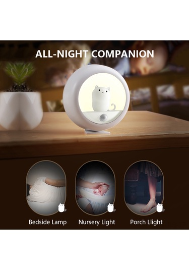Reedark Bebek Gece Lambası: 4000k Kedili Sensörlü, 2 Parlaklık Seviyeli, Manyetik Ve Asılı Kullanım, Pembe Renk Pembe