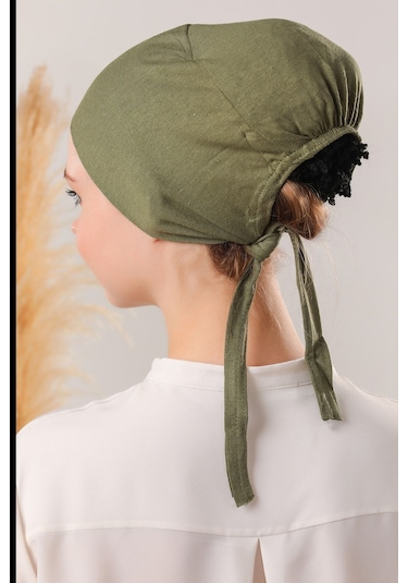 Melodi Scarf Dikişli Bone Haki Haki