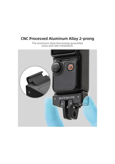 Padalink Op3-ad824 Osmo Pocket 3 İçin Çift Arayüzlü Hızlı Montaj Adaptörü - Alüminyum Kumaş, 1/4 Vida Ve Çift Pençe, Dış Mekan Çekimleri İçin Genişletilebilir Aksesuar