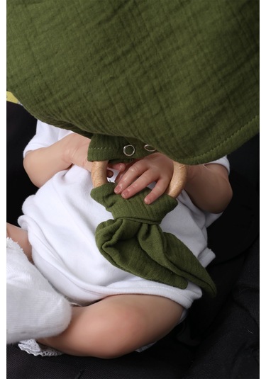 Luckka Çok Amaçlı Müslin Oyuncak , Diş Kaşıyıcı , Puset Oyuncağı , Emzik Tutacağı , Fular - Ztcrınkletoy Haki