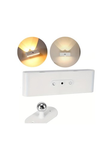 Ledx Sk-bd188f Çift Yönlü Hareket Sensörlü Dekoratif Şarjlı Duvar Aplik 2 Mercekli 15 Smd Ledli 3000k-4000k-6500k Beyaz