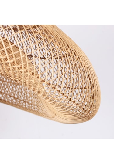 Yasmin Asimetrik Rattan Avize 80x40 Bej