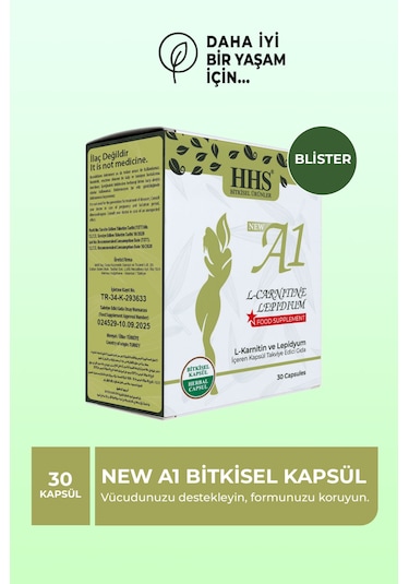 New A1 L Carnitine Lepidium Bitkisel Kapsül Blister Aromasız
