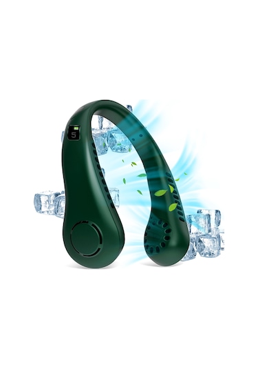 Padalink Yeşil Boylu Kolluk Tipi Fan, 3 Seviye Hız, 2600mah Pil, Usb Şarjlı, 36db Sessiz Çalışma, Elden Tutulabilir Taşınabilir Soğutucu