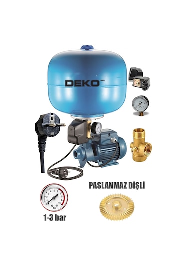 Deko Vqb60 24lt Paslanmaz Tanklı Otomatik Paket Hidrofor 2 Kat