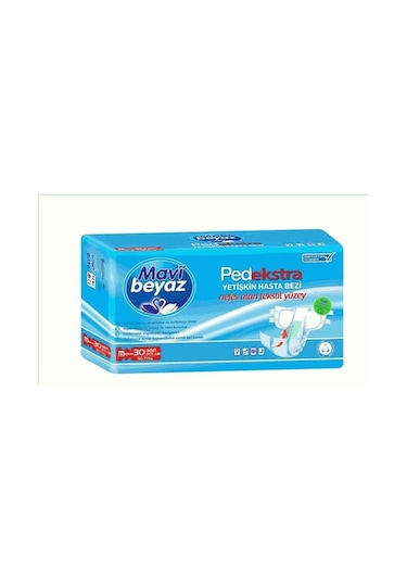 Mavi Beyaz Ped Belbantlı Hasta Bezi Extra Orta Boy M 30'Lu