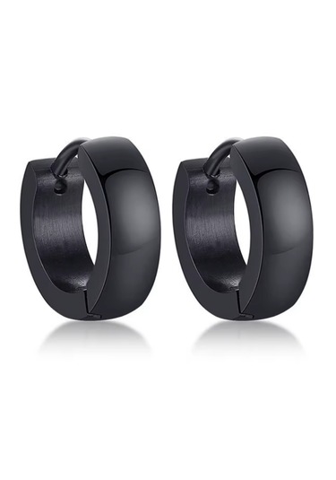 Omark Cotton B-ring Küpe Siyah