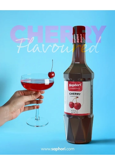 Saphori Kiraz Aromalı Kokteyl Şurubu Kiraz Şurubu 700 Ml