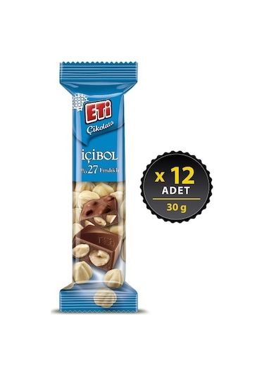 Eti Çikolata İçibol %27 Fındıklı 12 x 30 G