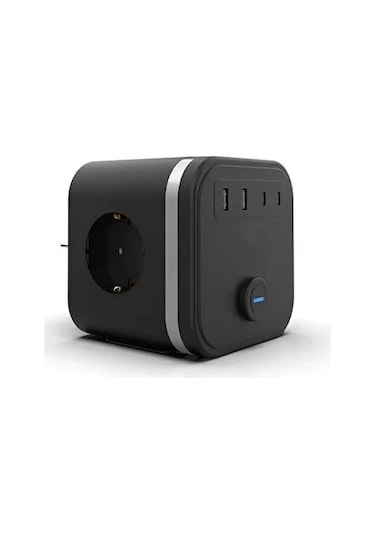 Termal Akım Korumalı Isıya Dayanıklı 3'lü Duvar Tipi Priz 2x Usb 2x Typce 3680 W 0 M
