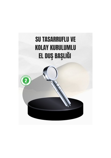 Kolay Montajlı 3 Modlu Yüksek Basınç Duş Başlığı Çok Renkli