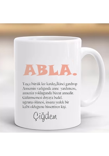 Ablaya Hediye Kişiye Özel Kupa Bardak
