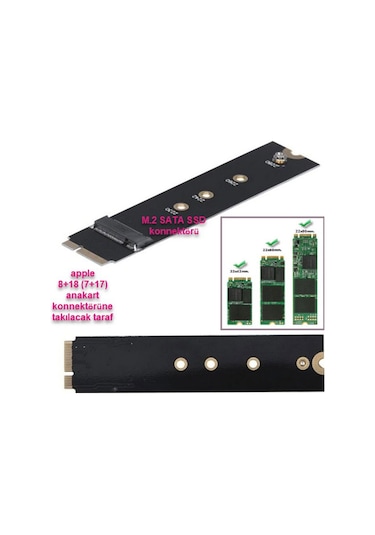 M.2 Sata Ssd To 8+18 Pin Apple Uyumlu MacBook 2012-2013 Dönüştürücü Adaptör