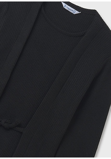 Mayoral Siyah Kız Çocuk Nervürlü Hırka 7033 Siyah