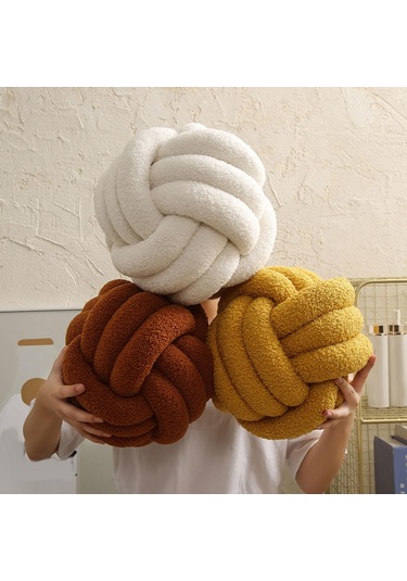 Suntek Peluş Düğüm Topu Yastık Çapı 22cm Kanepe Kanepe