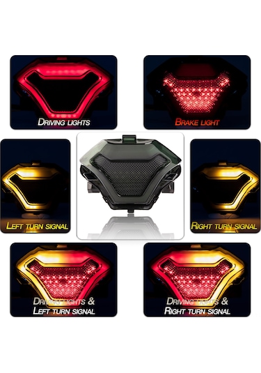 Singree Yamaha Yzf R3 R25 Mt07 İçin Led Arka Stop Lambası Ve Sinyal Aydınlatma - Ipx66 Su Geçirmez