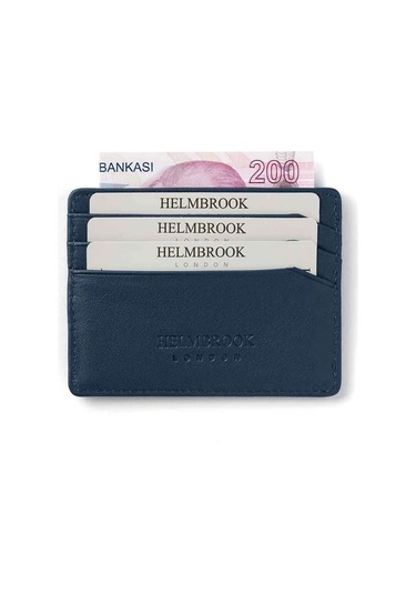 Drew Erkek Deri İnce Tasarım Kartlık Lacivert