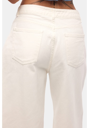Itsbasic Kadın Kırık Beyaz 7s6-101 Maxi Denim Bermuda Şort
