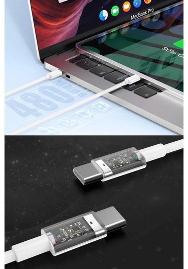 Buffer  15/15 Pro Type-c To Type-c Hasır Örgü Hızlı Şarj Kablosu 1m