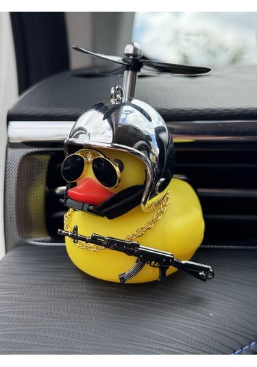 Stikerok Aracın İçinde Kasklı Ve Gözlükleri Olan Ördek 239436032