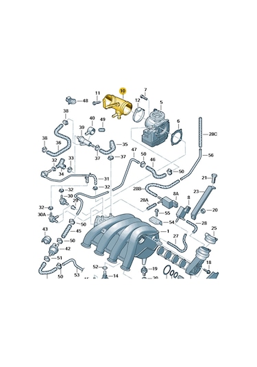 Vw Passat B5 1997-00 1.8 Adr Motor Gaz Kelebeği Borusu 058133356d