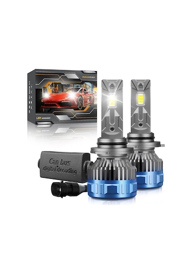 Xindoker P16 Led Araba Farı 60w 60000lm 6000k: 12000rpm Hidrolik Fanlı, 50v Akıllı Isı Kontrol, Ip67 Su Geçirmez 9006 Çiftli Set