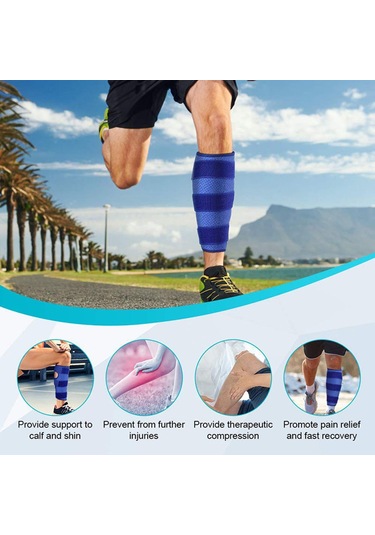 Suntek Buzağı Brace Yırtık Kas Desteği Mavi-55.88x28cm Mavi 55.88x28cm Çok Renkli