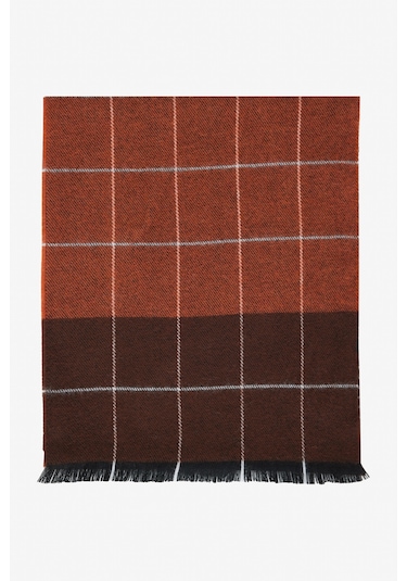 AC&Co / Altınyıldız Classics  Erkek Kahve Grı Sıcak Tutan Desenli Triko Atkı Kahve Grı Kahverengi - Gri