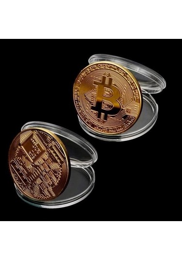 Büro Ev Ofis Hediyesi İçin Dekotratif Metal Para Tipi Bitcoin Sikkesi