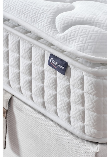 Zambak Çift Kişilik Sandıklı Baza Antibakteriyel Ortopedik Paket Yaylı Pedli Yatak 3 Lü Set 150 x 200