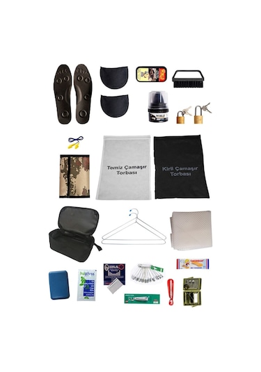 Asker Malzemeleri Seti 21 Parça Asker Malzemesi Paketi Yeşil